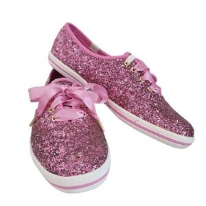 Keds X Kate spade pink glitter shoes 6.5